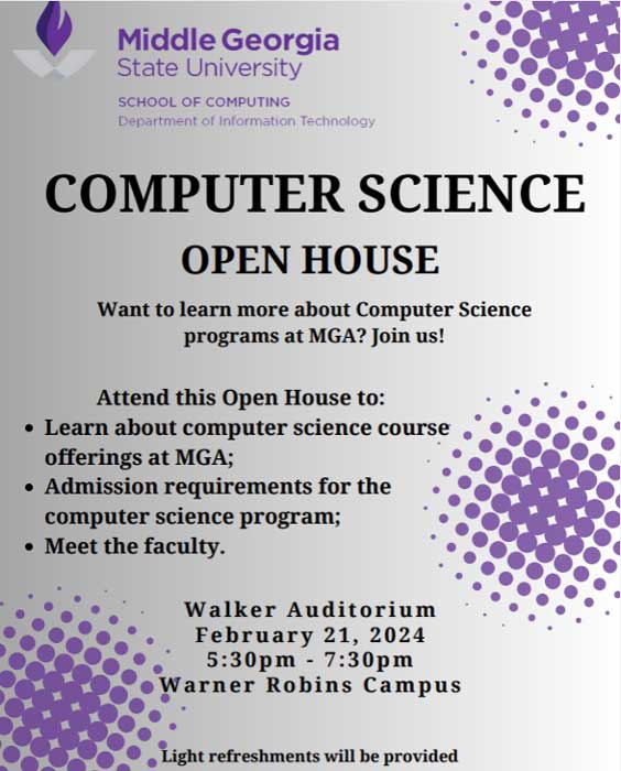 Computer Science Open House flyer.
